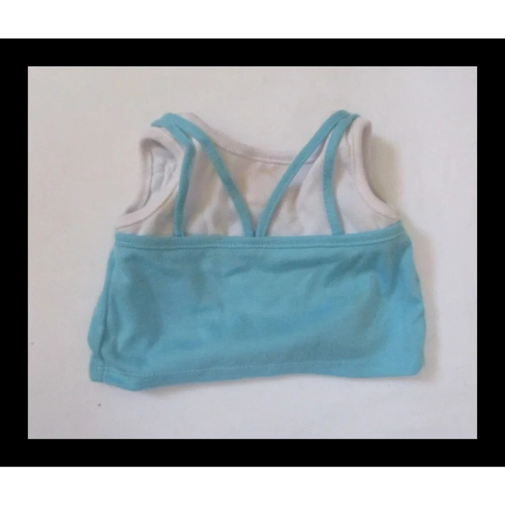 Build A Bear Workshop Teal & White Peace Top with Sequins & Studs